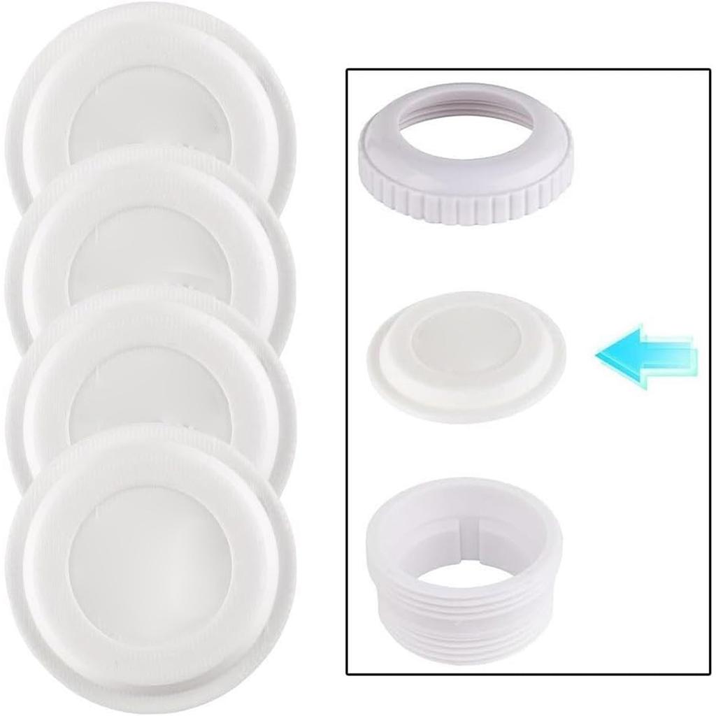 Balení 4 stříkaných koupacích čepic zajišťujících bezpečné uchycení a odolnost proti mrazu Snadná instalace Bazénové kryty pro SP1419D