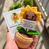 Positive Energy Sunflower Hand-woven Dolls Hug Pocket Knitting Doll Positive Card Desktop Ornament Gift Room Motivational Decor