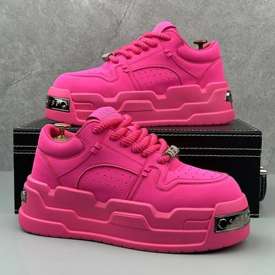 Originale Herrenmode Skateboard Schuhe Designer Erhöhungsschuhe Herren Streetwear Plateau Sneaker Herren Leder Metall Punk Schuhe