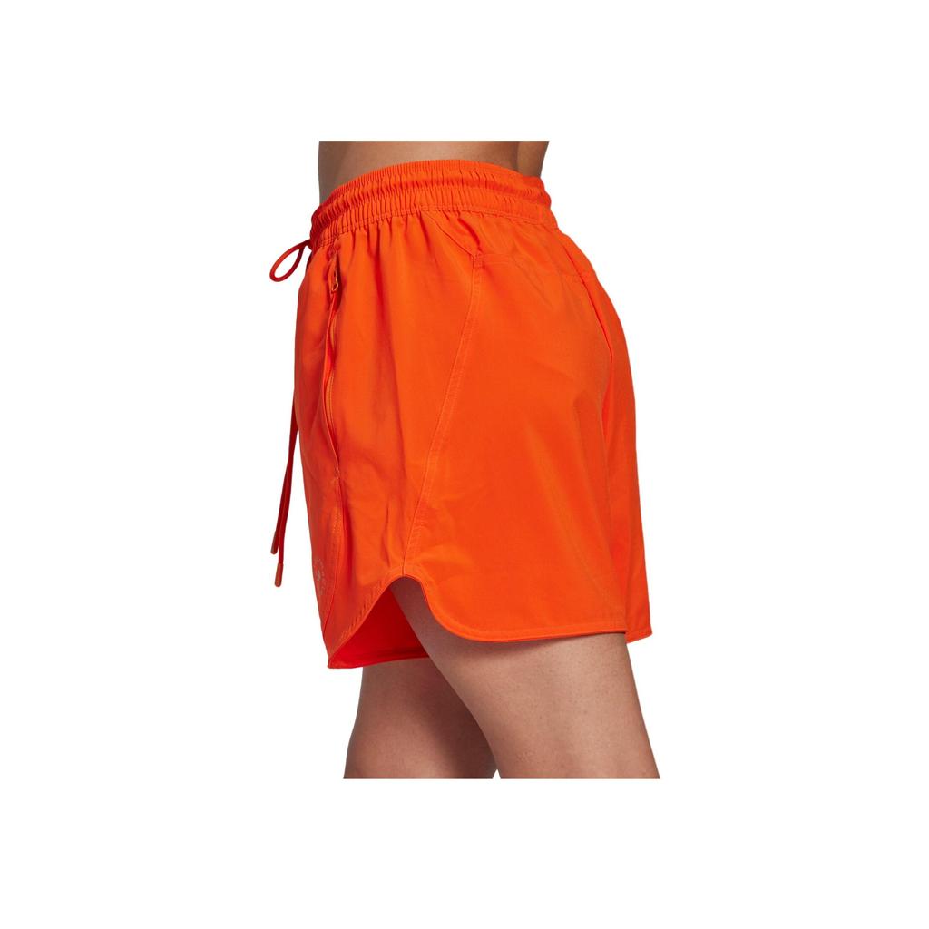 Adidas Solid Color Logo Print Elastic Waist Shorts Women Shorts Orange HG6874