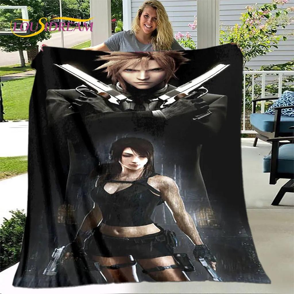 Final Fantasy Game Gamer Měkká plyšová deka, flanelová deka Hodící deka do obývacího pokoje Ložnice Pohovka Pohovka Piknikový Potah Kid Teplý