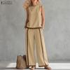 Women Sleeveless Vest Tops and Long Pants Casual Two Piece Suit Sets