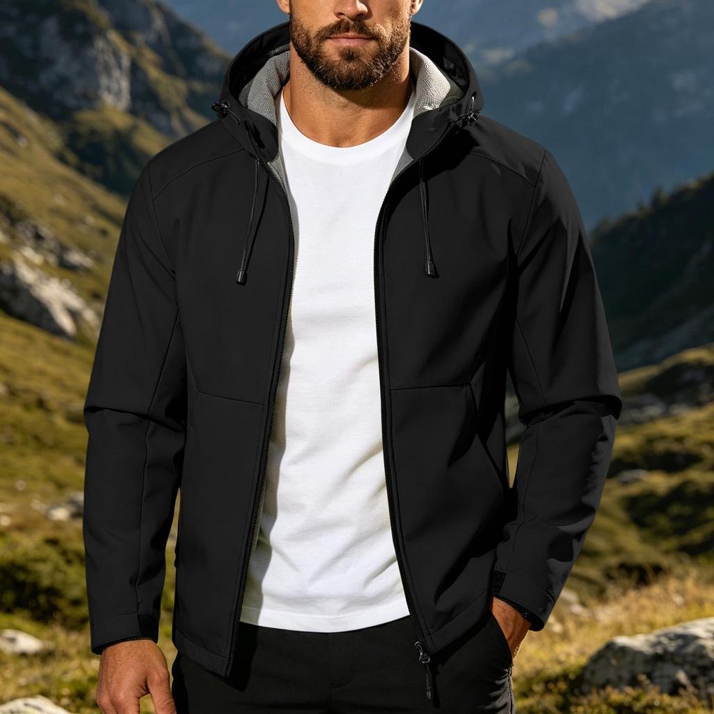 Men's Breathable Lightweight Windproof Hiking Rain Jacket for Outdoor Running