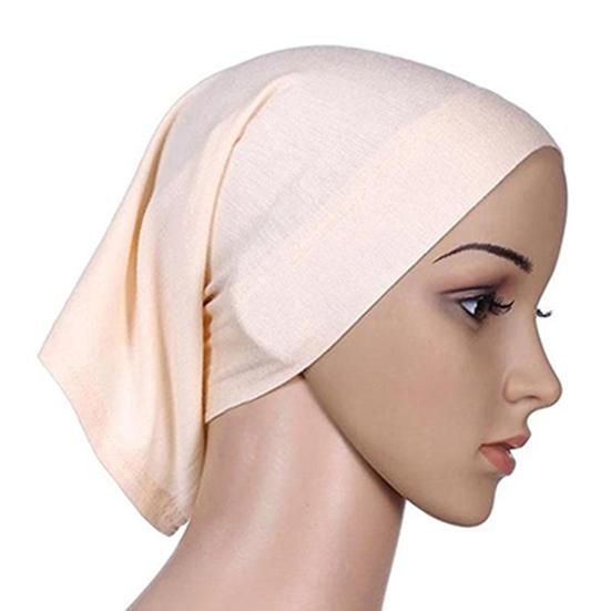 Headscarf Cap Delicate Adjustable Mercerized Cotton Solid Color Head Wrap for Daily Wear