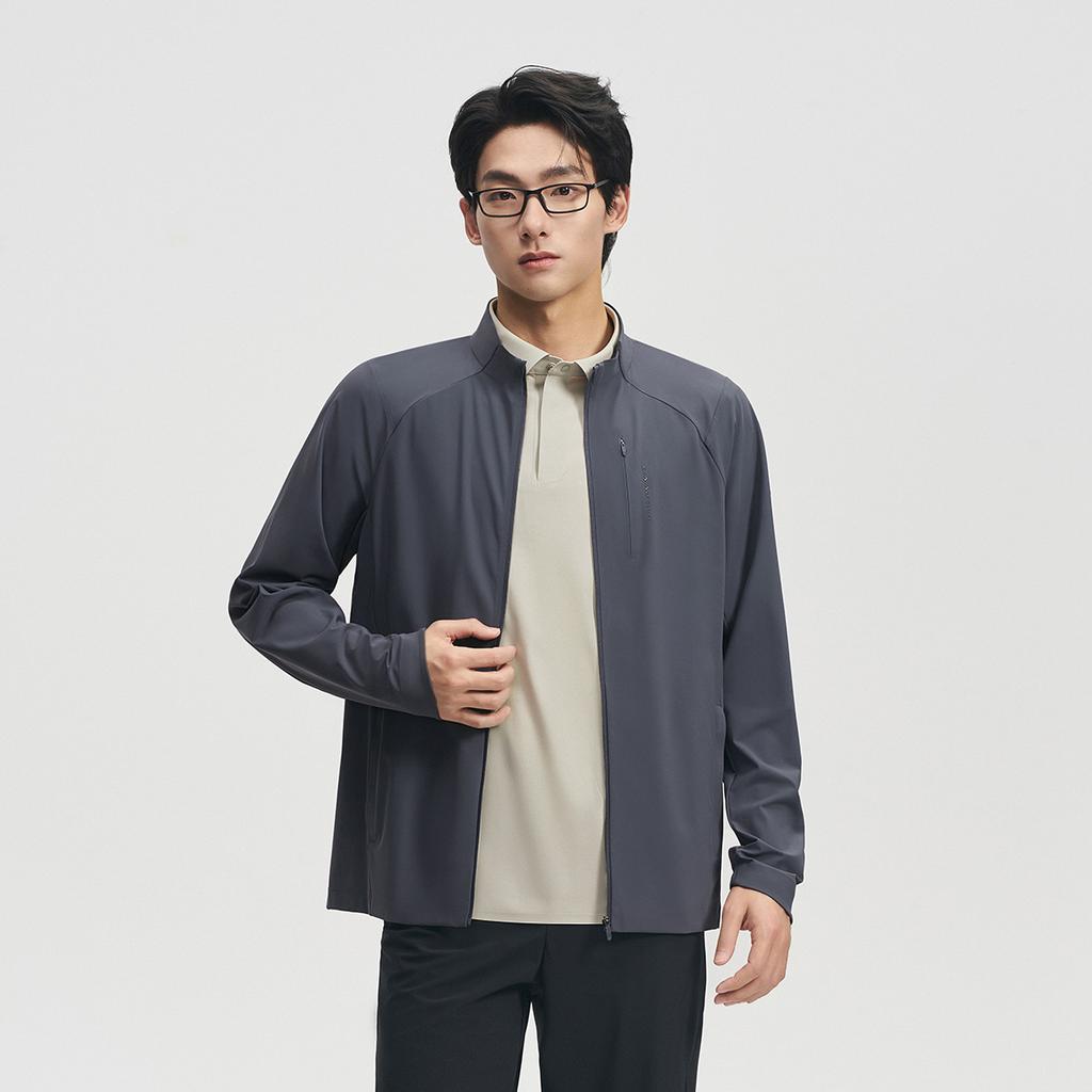 Li Ning Honor Gold Standard Zipper Solid Color Stand Collar Jacket Men jackets AYYW029-3