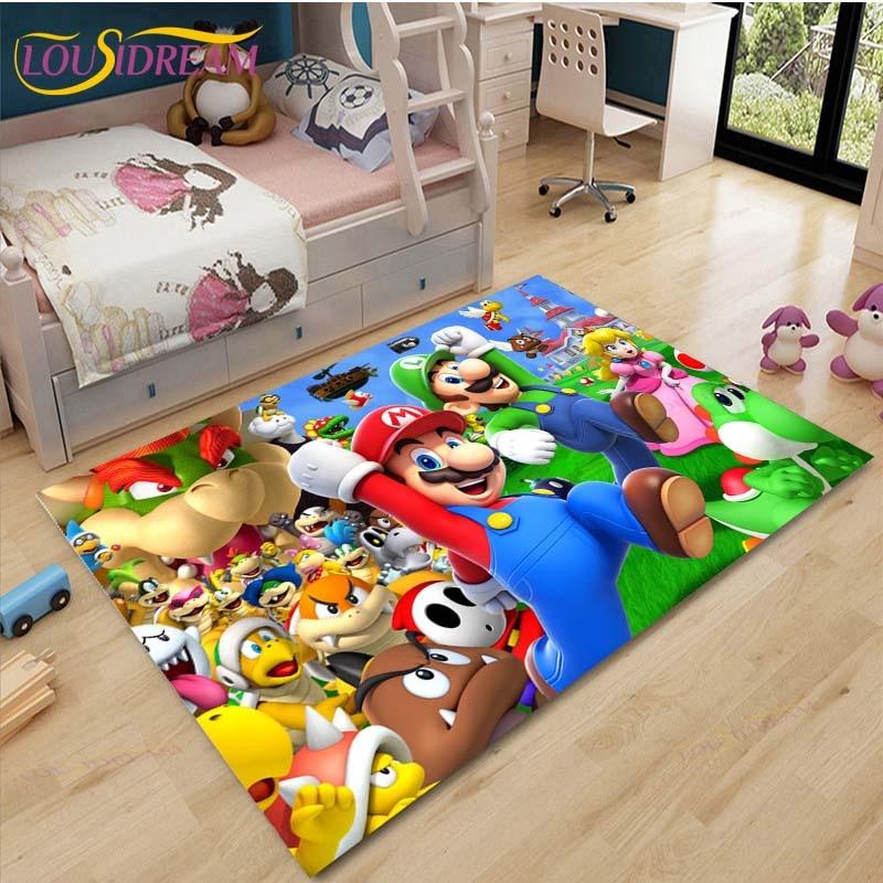 Mario Bros Anime Teppich Wohnzimmer Schlafzimmer Nachttisch Matte Japanisches Arbeitszimmer Computer Stuhl Home Fashion Bodenmatte Bereich Teppich
