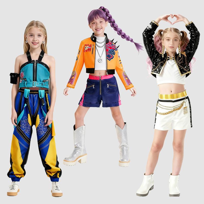 Cadılar Bayramı Kostümü Kız Anime Film Cosplay Rol Oyunu Seti Cadılar Bayramı Sahne Performansı Koreli Kız Grubu Moda Kostümü