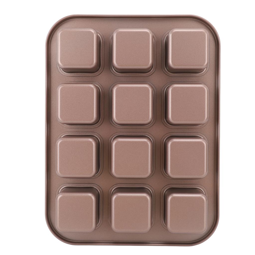 12 Grids Divided Brownie Pan Carbon Steel Easy To Clean Rectangular Baking Mold Pan for Toast Bread Cake