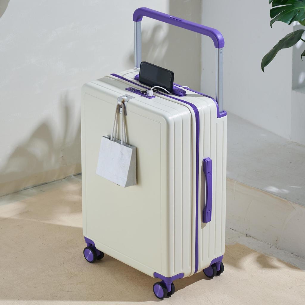 20-Inch Lightweight Carry-On Suitcase with Wide Handle & Silent Wheels, Combination Lock, Unisex Travel Companion