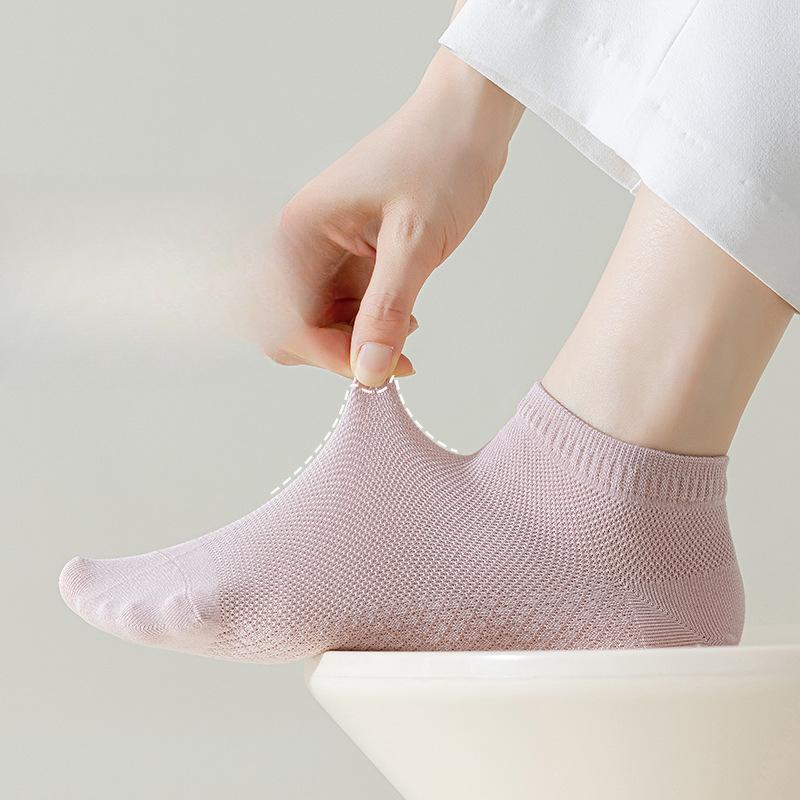 Boat Socks, Pure Cotton Anti-odor and Sweat-absorbing Summer Thin Women's Short Socks, Mesh Boneless All-cotton Socks