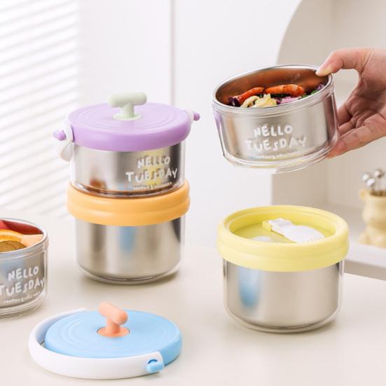 Mehrschichtige Brotdose Edelstahl Isoliert Bento Box mit herausnehmbarem Fach Auslaufsicher Tragbar Tragbarer Essensbehälter für Büro Fitnessstudio Picknick Reisen