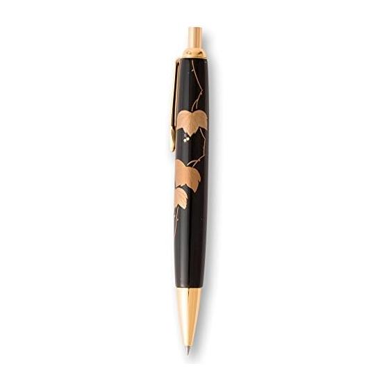 Wajima-nuri Ballpoint Pen Black Ivy Maki-e WA4-7 Lacquered Wood