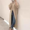 Neu im Herbst Winter Damen Strickpullover Lange Kleider Hochgeschlossenes, geteiltes, lockeres Pulloverkleid Lässiger Temperamentpullover mit Kleidung der unteren Schicht