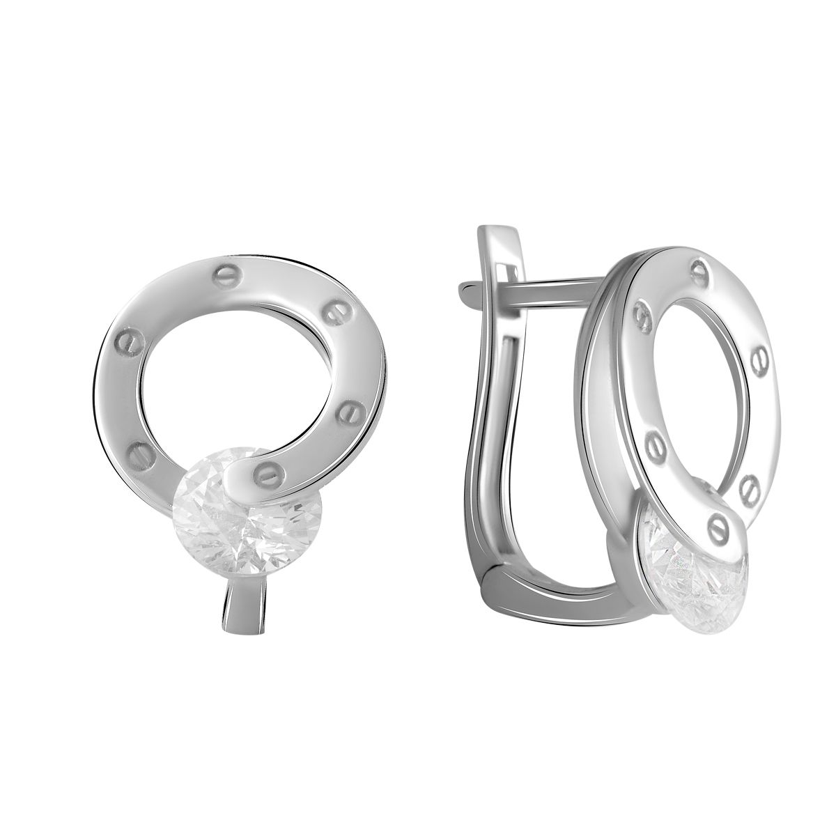

Золоті сережки з фіанітами 1.9ct (2066255) білий