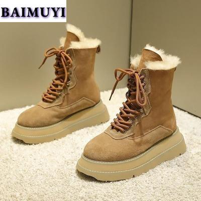 Designer Platform Ankle Snow Boots Women Brand Luxury Shoes Winter Short Plush Warm Shoes 2025 New Casual Sport Chelsea Botas