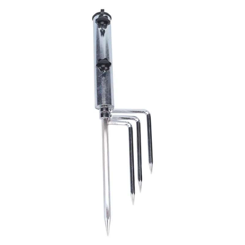Supporto da Terra in Metallo Staccabile Portabastone con Gancio Bianco Set Manopole Girevoli Quotidiano per Uso all'Ombra in Giardino