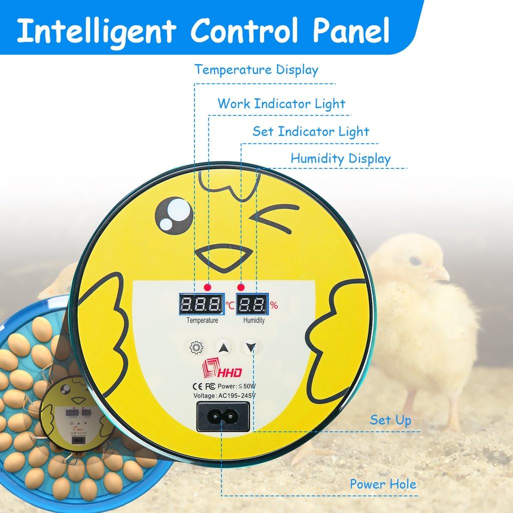 60W 52 Pcs Egg Incubator Hatching Chicks Fully Automatic Poultry Hatching Machine