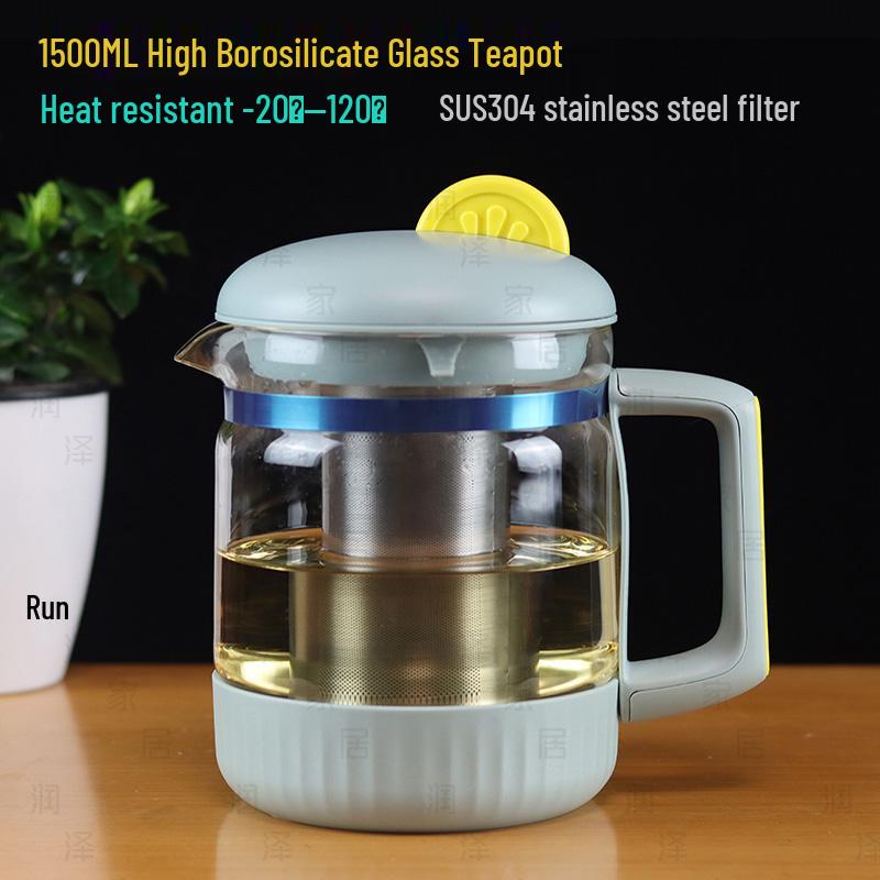 Large Heat-Resistant Glass Teapot with Filter for Flower Tea