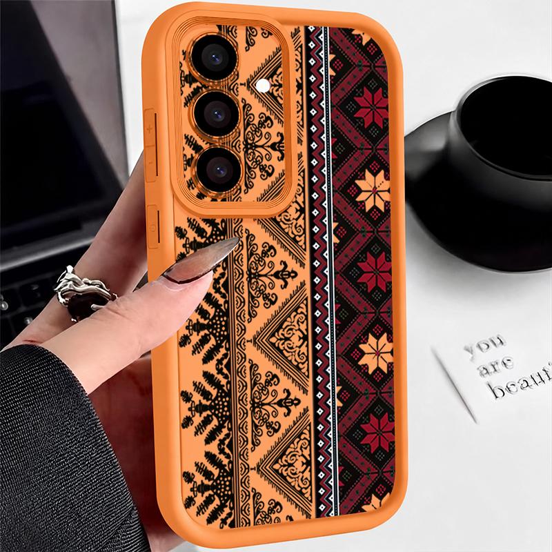 Custodia Ammortizzante con Design Complesso Per Samsung S25 Ultra S24 FE S23 A56 A36 A16 A15 A55 A35 A26 A17 A37 A57 5G S26 Protezione Lente Opaca Cover in TPU per Telefono