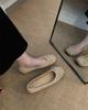 Flat-bottomed Suede Ballet Single Shoes Women's Shoes 2025 New Bow Red Evening Shoes