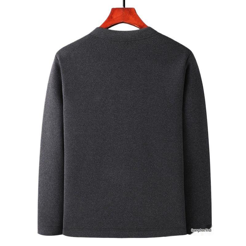 Men's Fleece-Lined Warm Winter Cardigan Jacket for Middle-Aged & Elderly