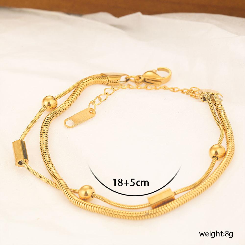 

Хип-хоп двухслойная змеиная костяная цепь универсальный простой браслет наборная цепь персонализированные украшения для женщин