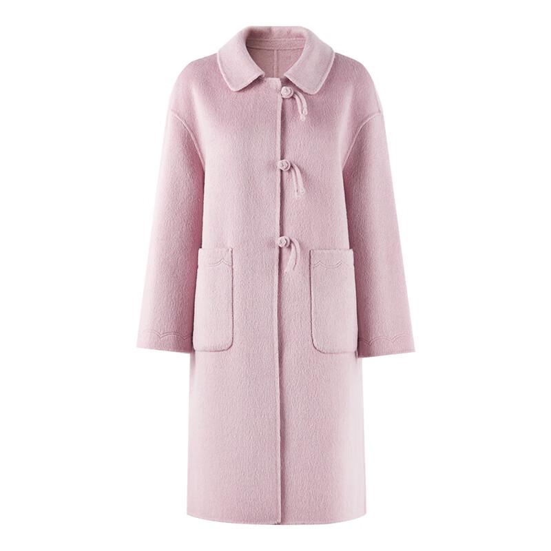 Qiusbiyiren Women's Lamb Wool & Camel Blend Woolen Coat