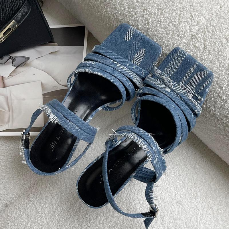 

Туфли-лодочки в стиле ретро-ковбоя на высоком каблуке 20243, новые модные простые нескользящие женские сандалии с квадратной головкой и кисточками, лето 35