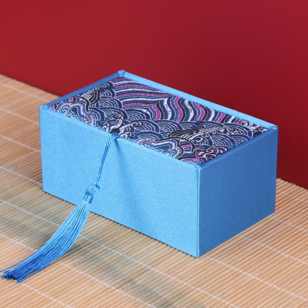 High-End Silk Jewelry Box with Tassels Bracelet Box  For Wedding Travel Souvenir Gifts