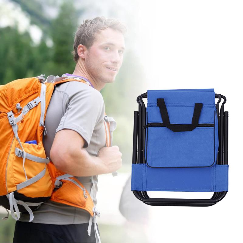 New Outdoor Camping Folding Chair With Storage Bag And Backrest Lure Fishing Chair