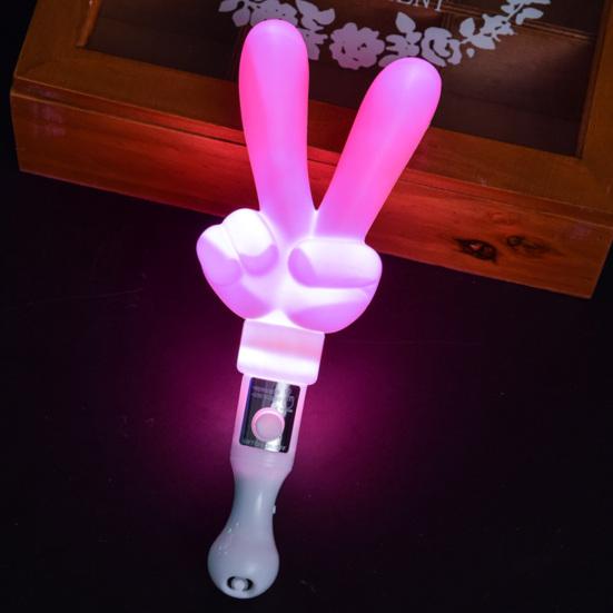 LED Foam Glow Sticks Finger Shaped Bulk Glow Sticks 3 Lighting Modes Gesture Party Supplies Battery Powered Fluorescent Light Props for Parties