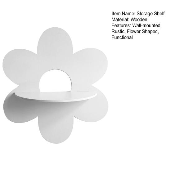 Yousheng Rustic Floating Shelf Wall Display Shelf Wooden Flower Shaped Storage Organizer for Crystal Plants Living Room Kitchen Home Decor