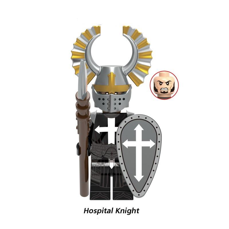 Kinder Bausteine Spielzeug X0348 Mittelalterliche Tempelritter Kaiserlicher Goldener Ritter Kampf Priester Figur