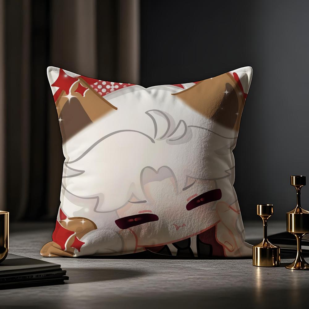 Love and Deepspace Sylus chibi Cushion Cover Case Antidustmite Pillowcase Invisible zipper silky short plush Sofa cushion cover