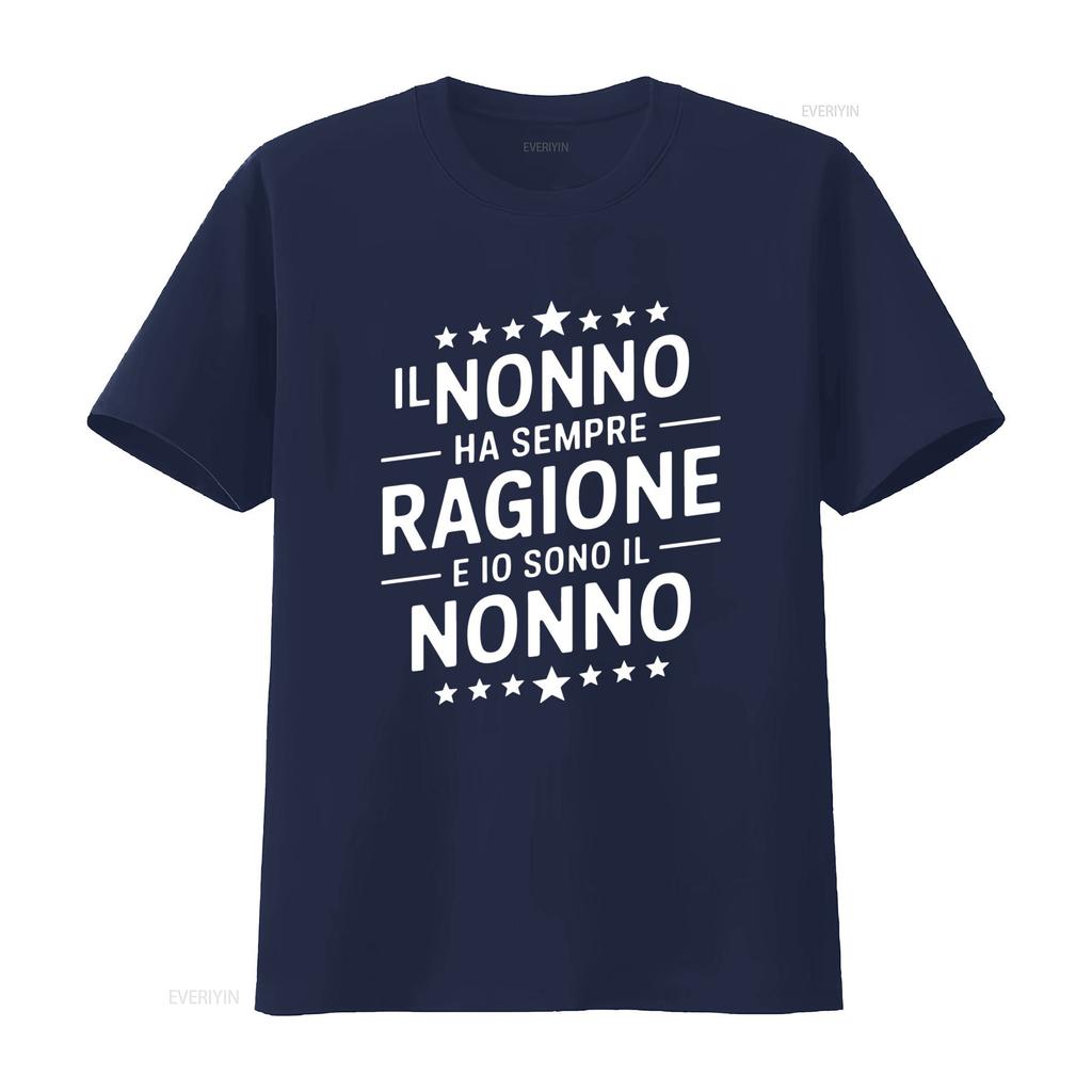 Funny Italian Nonno Grandpa Slogan Print Casual T Shirt Vintage Stretched Slightly Fashion Stylish Homme