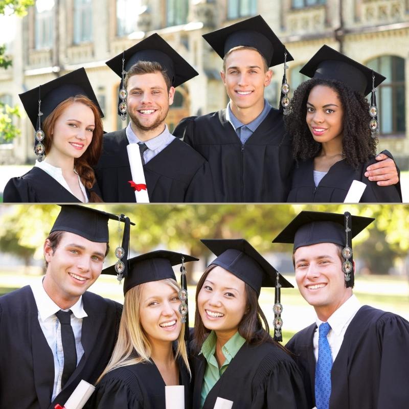 Graduation Cap Tassel Memorial Photo Charm Oval Antique Photo Chain Charm for Cap and Gown Ceremony Charm Easy to Use