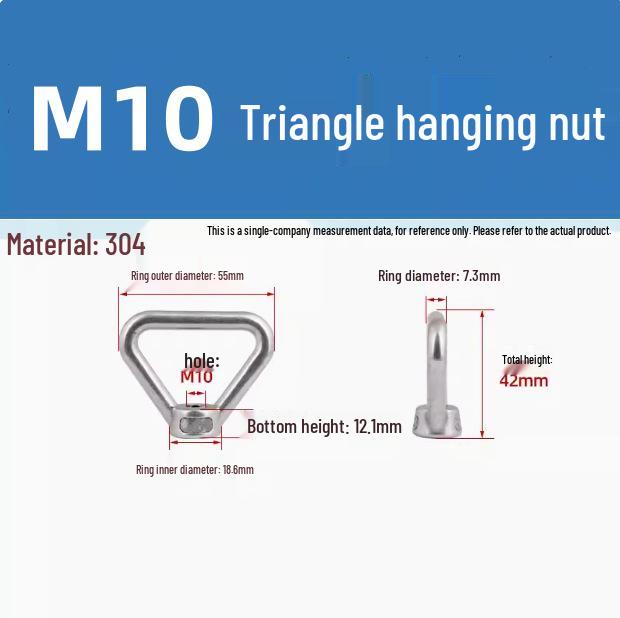 304 Stainless Steel Lifting Eye Nut - Round, Triangular Lug Nut Ring Cap