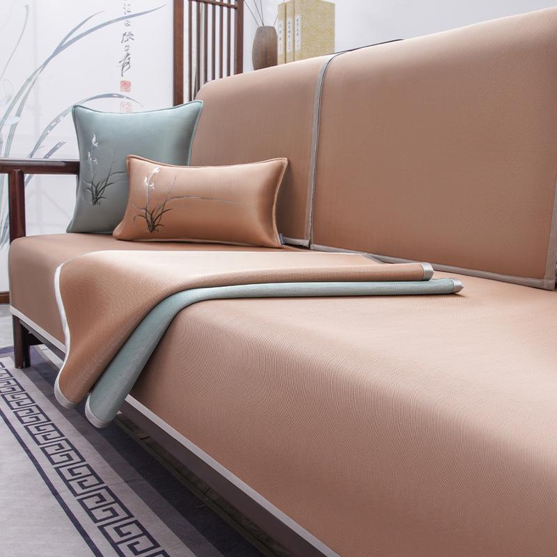 Sofa Seat Cushion for Summer Non-Slip Cover Cover Solid Wood Sofa Cushion New Chinese Summer Cushion Summer Ice Silk