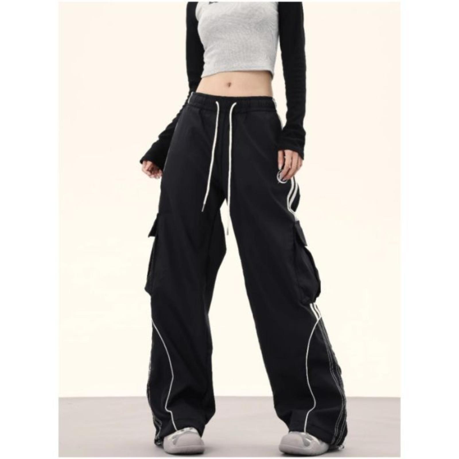 Women s Straight,leg Wide,leg Retro Cargo Pants XXL чёрный
