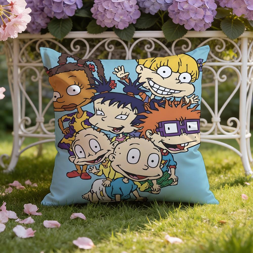 Anime cartoon R-Rugrats Cushion Cover Home & Car Dual-Scene Pillow Cover: Reversible for Premium Comfort