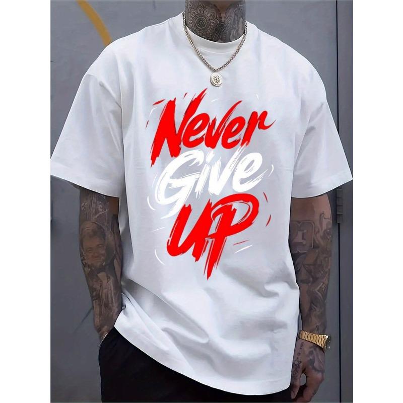 

European Size Men s Trendy Round Neck T-Shirt, Versatile Short Sleeve, Casual Top for Summer, Beach, Travel, Fitness, Running & Training 4XL білий
