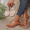 Large size muffin platform shoes women's summer new round head open toe hollow casual wedge slippers