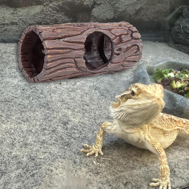 Reptile Hiding Cave Reptile Basking Hide Habitat Decoration Ornament Reptiles Terrarium Fish Tank Decor With Suction Cup