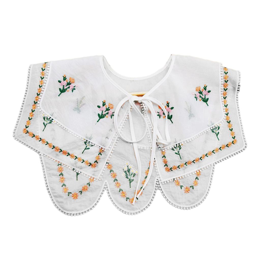 False Collar Women Detachable Collar Dickey Collar Hanfu Shoulder Warp Collar Embroidery Collar Lace Up Neckline