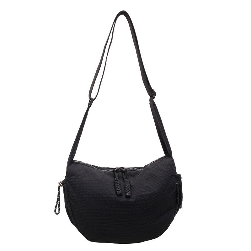 Lightweight wide shoulder strap nylon messenger bag women's large capacity canvas bag dumpling bag casual cloth bag