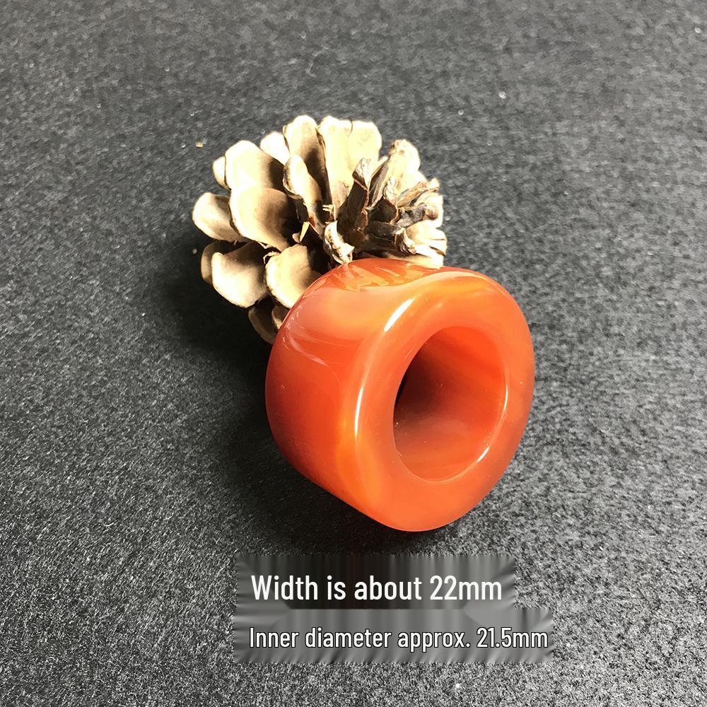 Men's and Women's Large Agate Chalcedony Thumb Rings - Promotional Jade Style