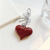 Yogodlns Exquisite Temperament Red Heart Bow Charms Keychain Versatile Phone Pendant Fashion Backpack Hanging Ornament