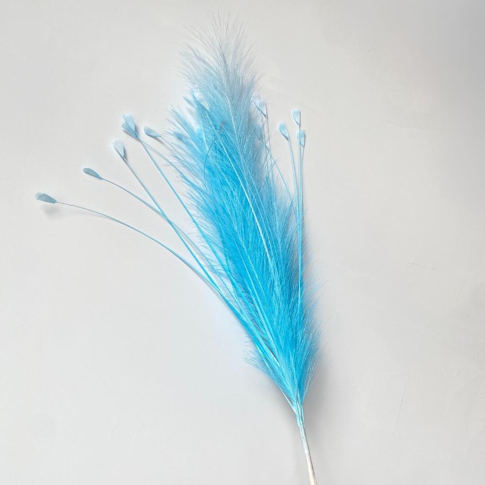 

New Solid Color Colorful Peacock Grass Floral Decor Wedding Decorations Simulated Reed Grass Artificial Bouquet For Bathroom синий