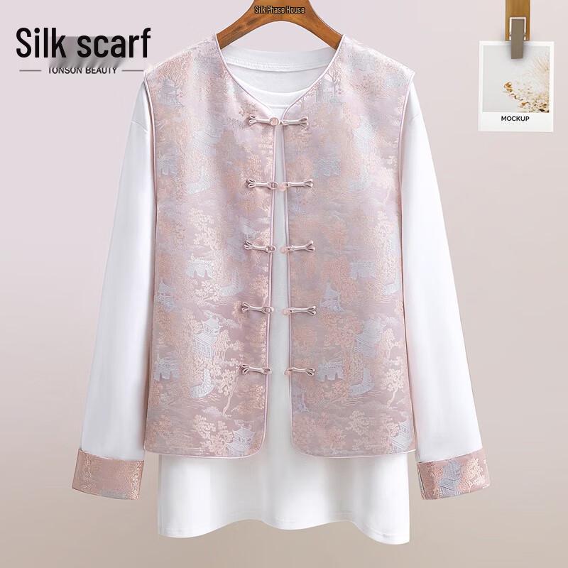 

Женский жилет в новом китайском стиле с застежками-лягушками S