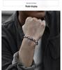 Korean S925 Silver Retro Vine Bracelet with Star Cross Pattern